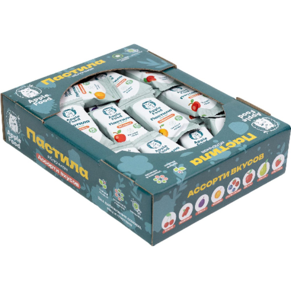 Пастила Apple Food яблочная ассорти без сахара (37 штук по 18 г)