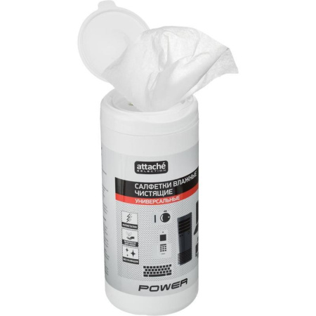 Салфетки влажные универсальные Luscan (Attache Selection) с антистатическим эффектом (100 штук в тубе)