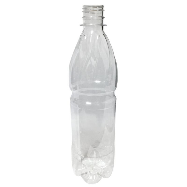 Бутылка с крышкой пластиковая прозрачная 500 мл с узким горлом (100 штук  в упаковке)