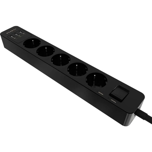 Сетевой фильтр Harper UCH-530 на 5 розеток + 3 USB 1.5 метра черный  (H00003010)
