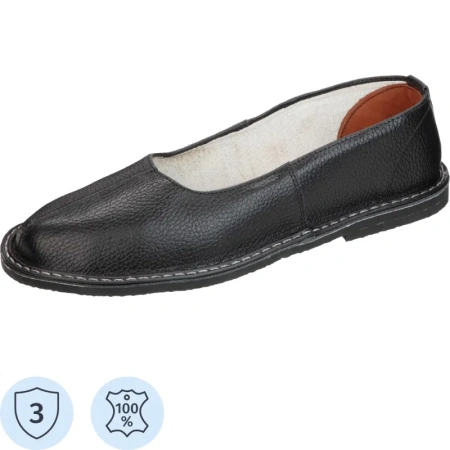 Тапочки кожаные (чувяки) черные размер 40