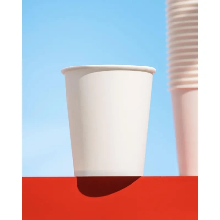 Стакан одноразовый бумажный 200 мл белый 50 штук в упаковке Комус Эконом