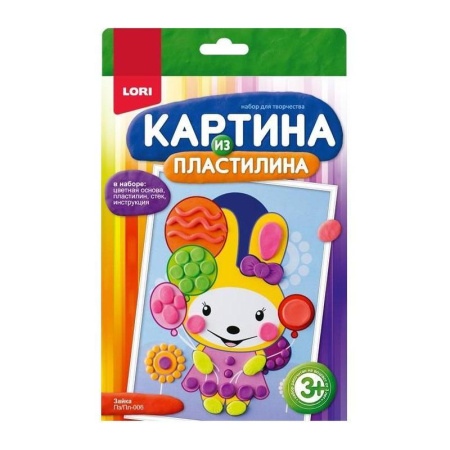 Набор для творчества Lori картина из пластилина Зайка