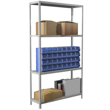 Стеллаж металлический Практик MS (4 полки, 1000x500x1850 мм)