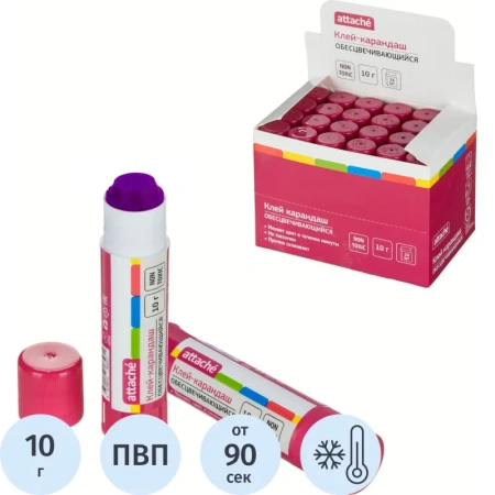 Клей-карандаш Attache 10 г (исчезающий цвет)