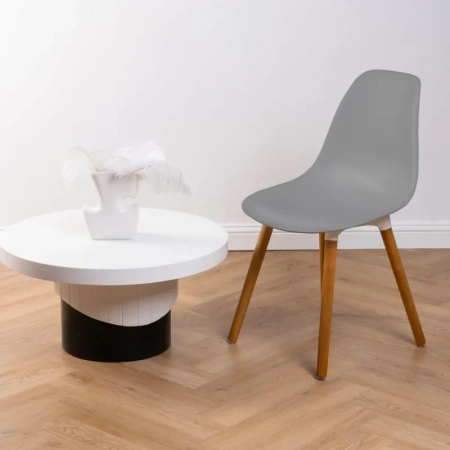 Стул обеденный Brava серый (пластик, массив дерева)