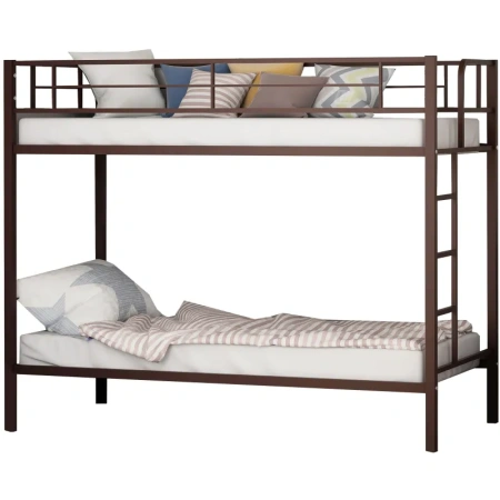 Кровать металлическая двухъярусная Севилья (коричневый, 960х1980х1630  мм)