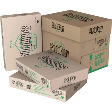 Бумага офисная SvetoCopy ECO А4 80 г/кв.м марка Сэ не менее 60% ISO (500  листов)