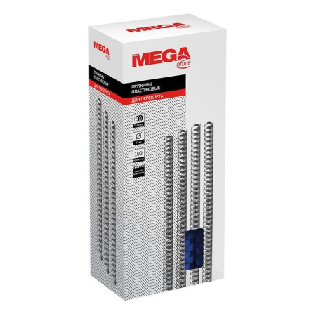 Пружины для переплета пластиковые Promega office 12мм синие 100шт/уп.  (для сшивания 80 листов) Пружины для переплета пластиковые Promega office 12мм синие 100шт/уп.  (для сшивания 80 листов)