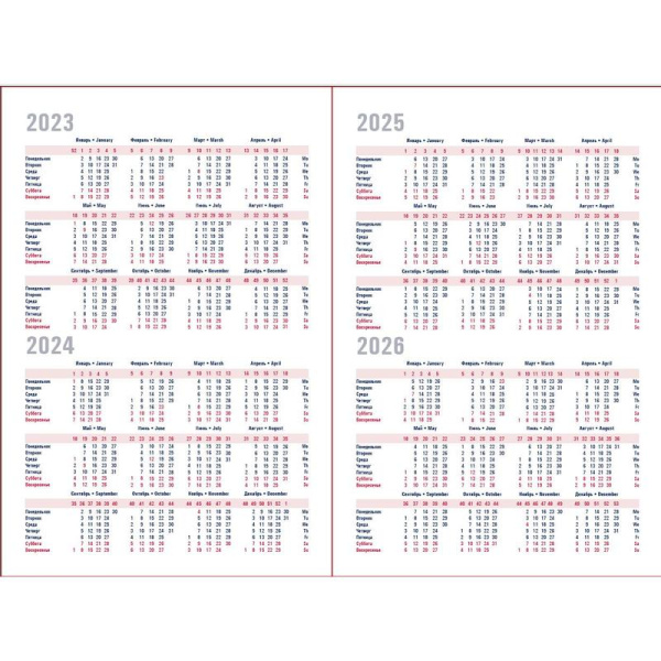 Ежедневник датированный 2023 год Attache Каньон искусственная кожа A4  176 листов бордовый (200x270 мм)