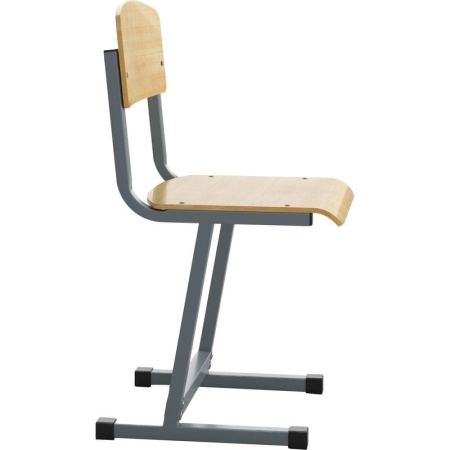 Стул ученический Комус (прозрачный лак/серый, рост 6)