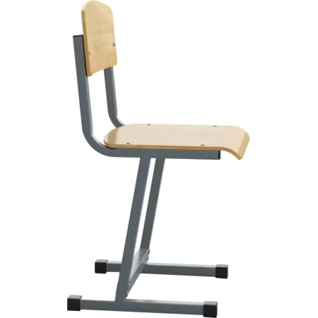 Стул ученический Комус (прозрачный лак/серый, рост 7)