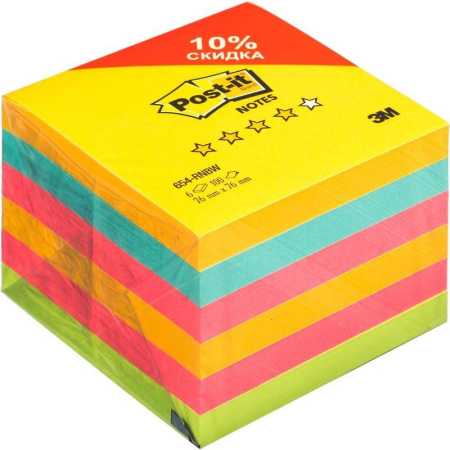 Стикеры Post-it Радуга плюс 76x76 мм неоновые 4 цвета (6 блоков по 100 листов) Стикеры Post-it Радуга плюс 76x76 мм неоновые 4 цвета (6 блоков по 100 листов)