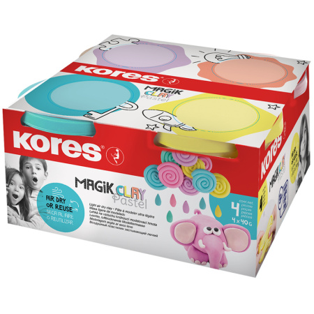 Масса для лепки Kores Magik Clay Pastel 4 цвета 160 г (1536762)