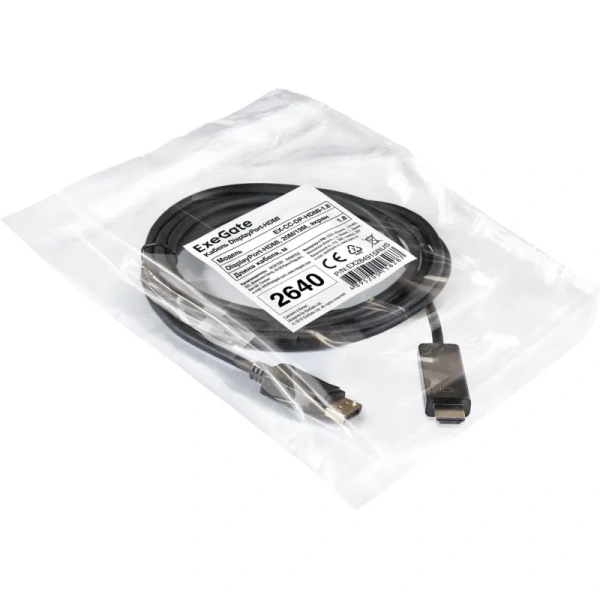 Кабель ExeGate DisplayPort - HDMI 1.8 метра (EX284915RUS)