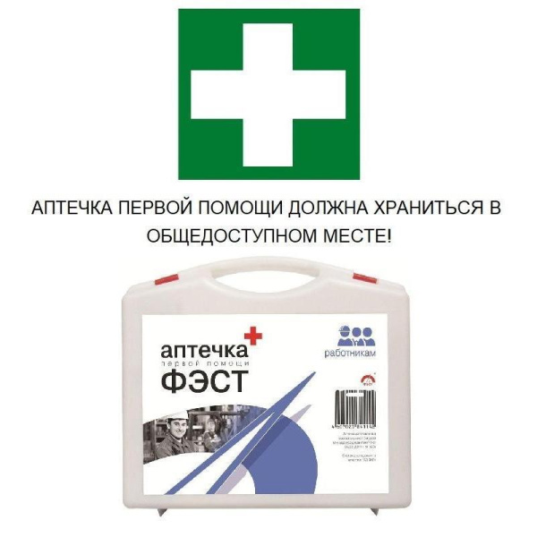Аптечка первой помощи работникам ФЭСТ (приказ № 169н, бокс пластиковый большой)