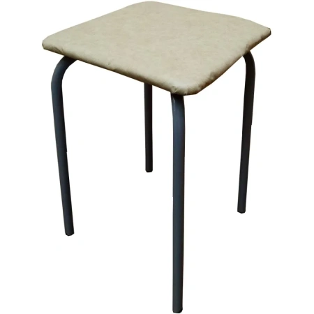 Табурет квадратный Strong бежевый (искусственная кожа, металл)