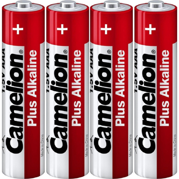 Батарейки Camelion Plus Alkaline мизинчиковые AAA LR03 (4 штуки в  упаковке)