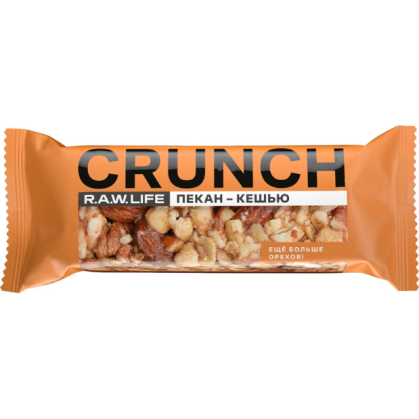 Батончик R.A.W.Life Crunch пекан-кешью (12 батончиков по 30 г)