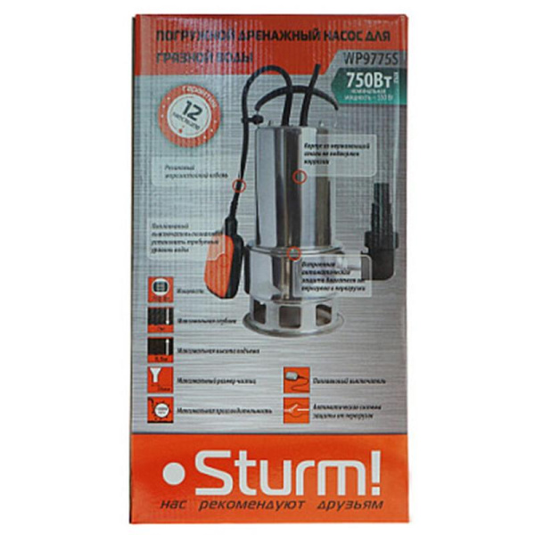 Насос дренажный для грязной воды Sturm WP9775S