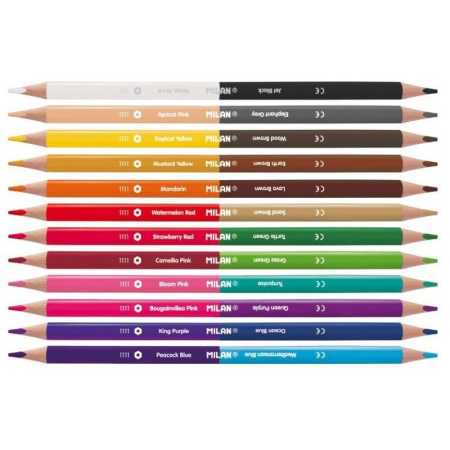 Карандаши цветные Milan 24 цвета (двусторонние) трехгранные