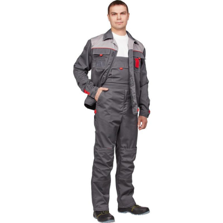 Костюм рабочий летний мужской л10-КПК темно-серый/светло-серый (размер 56-58, рост 170-176)