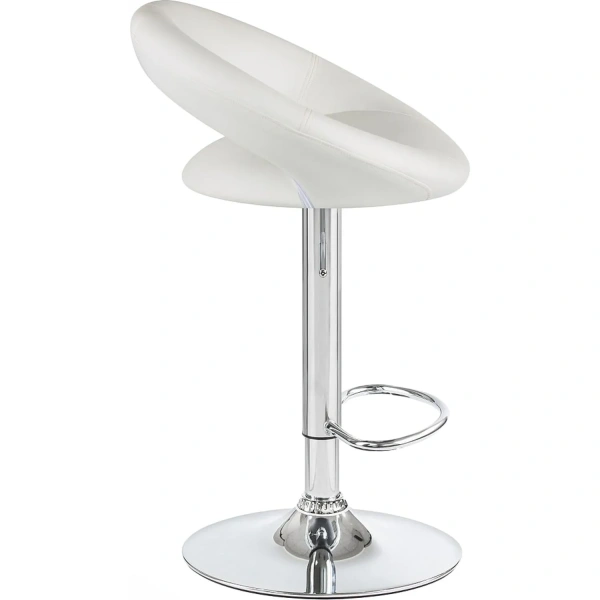 Стул барный Dobrin Mira белый/хромированный (искусственная кожа/металл)