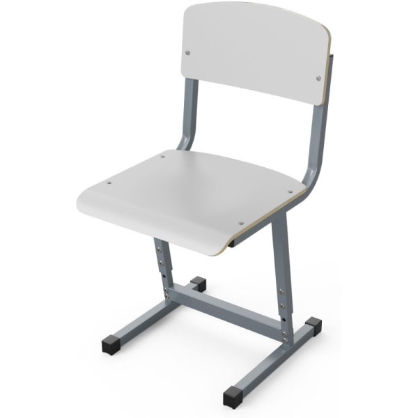 Стул ученический Комус Мебель белый/серый регулируемый рост 3-5