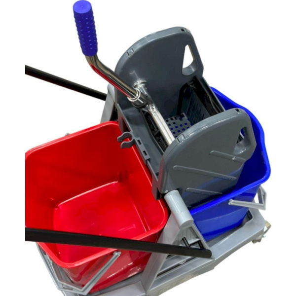 Тележка уборочная двухвёдерная 2х18 л, с отжимом (DR6074)