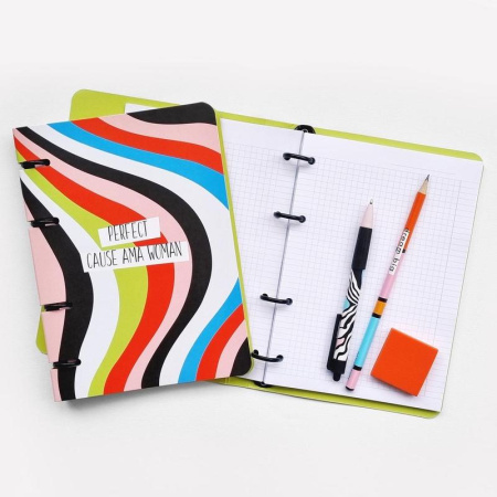 Бизнес-тетрадь Be Smart Abstract A5 80 листов разноразноцветная в клетку  на кольцах (155x212 мм)