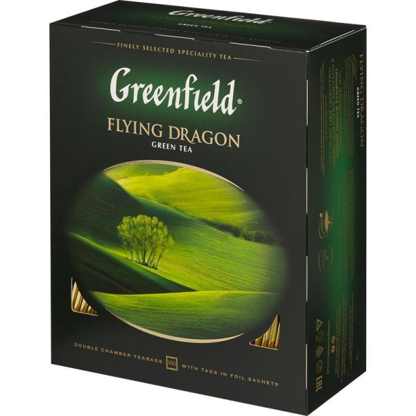 Чай Greenfield Flying Dragon зеленый 100 пакетиков