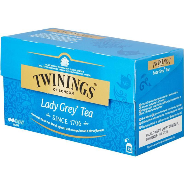 Чай Twinings Lady Grey Tea черный фруктовый 25 пакетиков