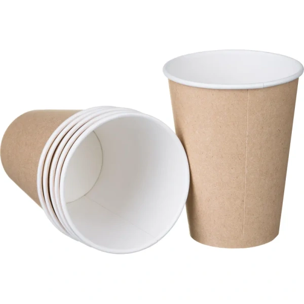Стакан одноразовый бумажный 350/400 мл коричневый 1000 штук в упаковке
