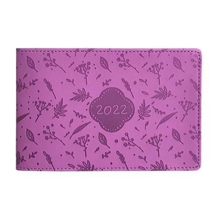 Еженедельник датированный 2022 год Infolio Berries искусственная кожа А6  64 листа лиловый (160x105 мм)