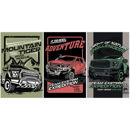 Блокнот Academy Style Вездеходы А6 48 листов в клетку на скрепке (обложка в ассортименте)