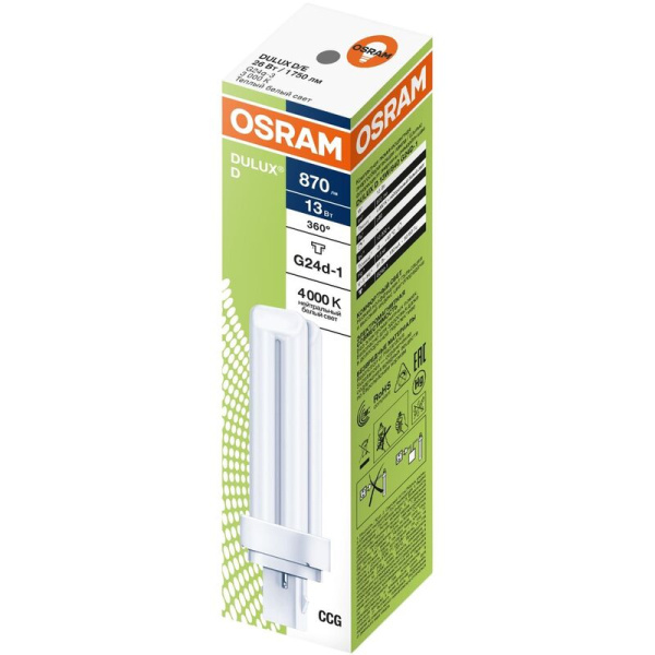 Лампа люминесцентная Osram 13 Вт G24D-1 D 4000 К 900 Лм