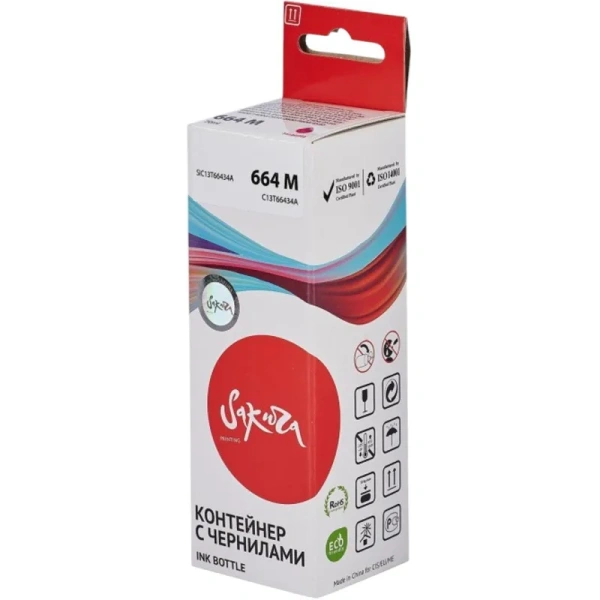Чернила контейнер Sakura C13T66434A (664 M) пур. для Epson - L100/200/300