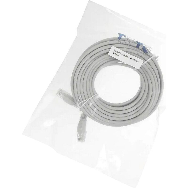 Патч-корд витая пара TWT TWT-45-45-10-GY cat 5e 10 м