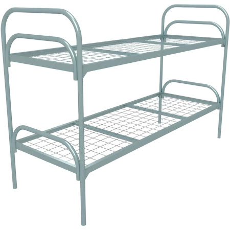 Кровать двухъярусная Стандарт + 2 металлическая (серый, 909х1350х1966  мм)