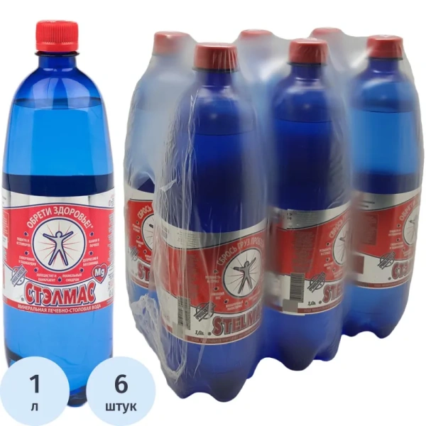 Вода минеральная Стэлмас лечебно-столовая газированная 1 л