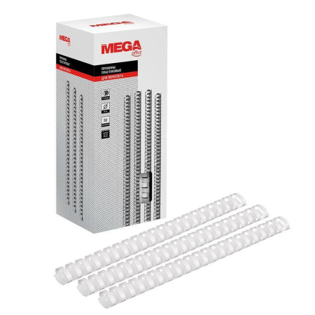 Пружины для переплета пластиковые ProMega Office 28мм белые 50шт/уп