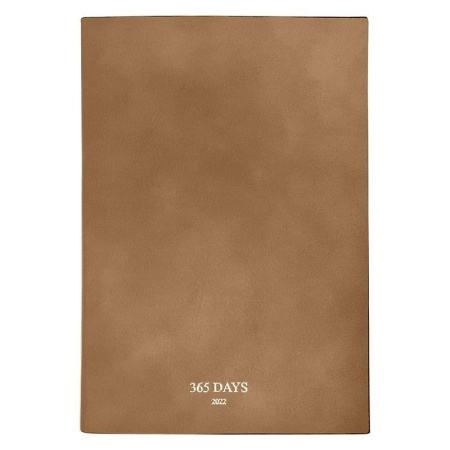 Ежедневник датированный 2022 год Infolio 365 days искусственная замша А5   176 листов темно-коричневый (цветной обрез, 140х200 мм)