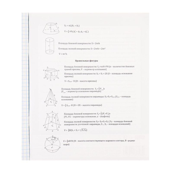 Тетрадь предметная по геометрии Проф-пресс Памятка для школьника А5 36 листов