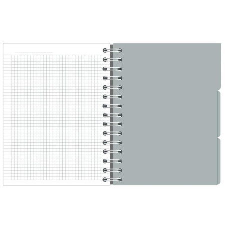Бизнес-тетрадь Attache Selection Success А5 120 листов серая в клетку на  спирали 3 разделителя (151х204 мм)