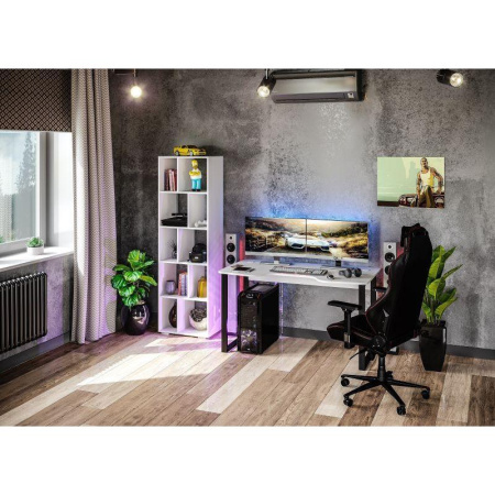 Стол компьютерный Сокол КСТ-19 (белый/черный, 1350х730х740 мм)