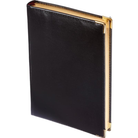 Ежедневник полудатированный Bruno Visconti Imperium натуральная кожа А5 208 листов черный (золотистый обрез, 145x216 мм) (артикул производителя 3-023/120)