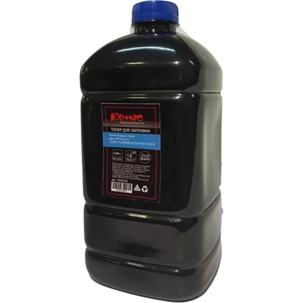Тонер Комус Q2612/Q5949/Q7553/FX10/703 для HP/Canon черный совместимый  1000 г