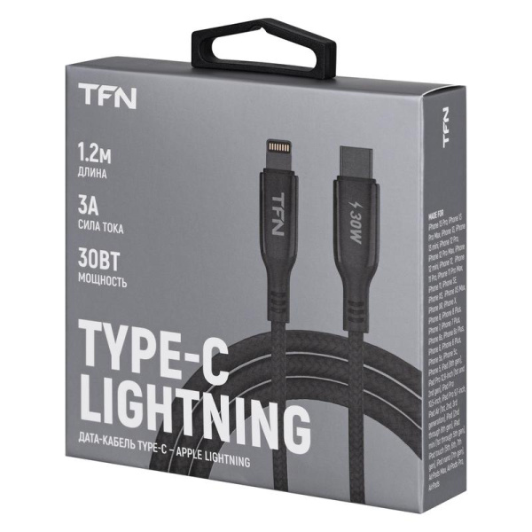 Кабель TFN USB Type-C - Lightning 1.2 метра (TFN-C-BLZ-CL1M-BK)
