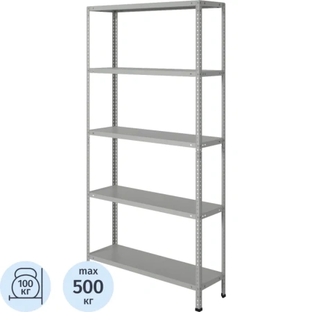 Стеллаж металлический Cobalt Shelf MS KD серый 5 полок 1000х300х1950 мм
