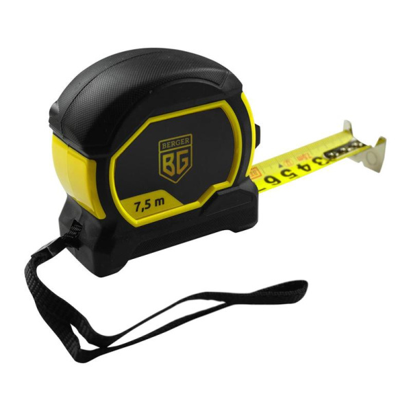 Рулетка измерительная BERGER BG1353 7,5мx25мм сталь/нейлон с магнитным  зацепом